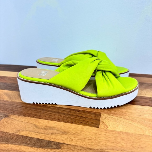 Eileen Fisher Bene Leather Puffy Knot Wedge Slides Sz 6.5 - Picture 6 of 6